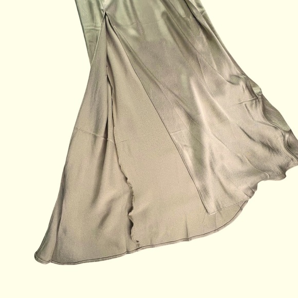 J.Crew High Neck Slip Dress in Luster Crepe in Light Khaki Color Size 10 - Picture 12 of 15